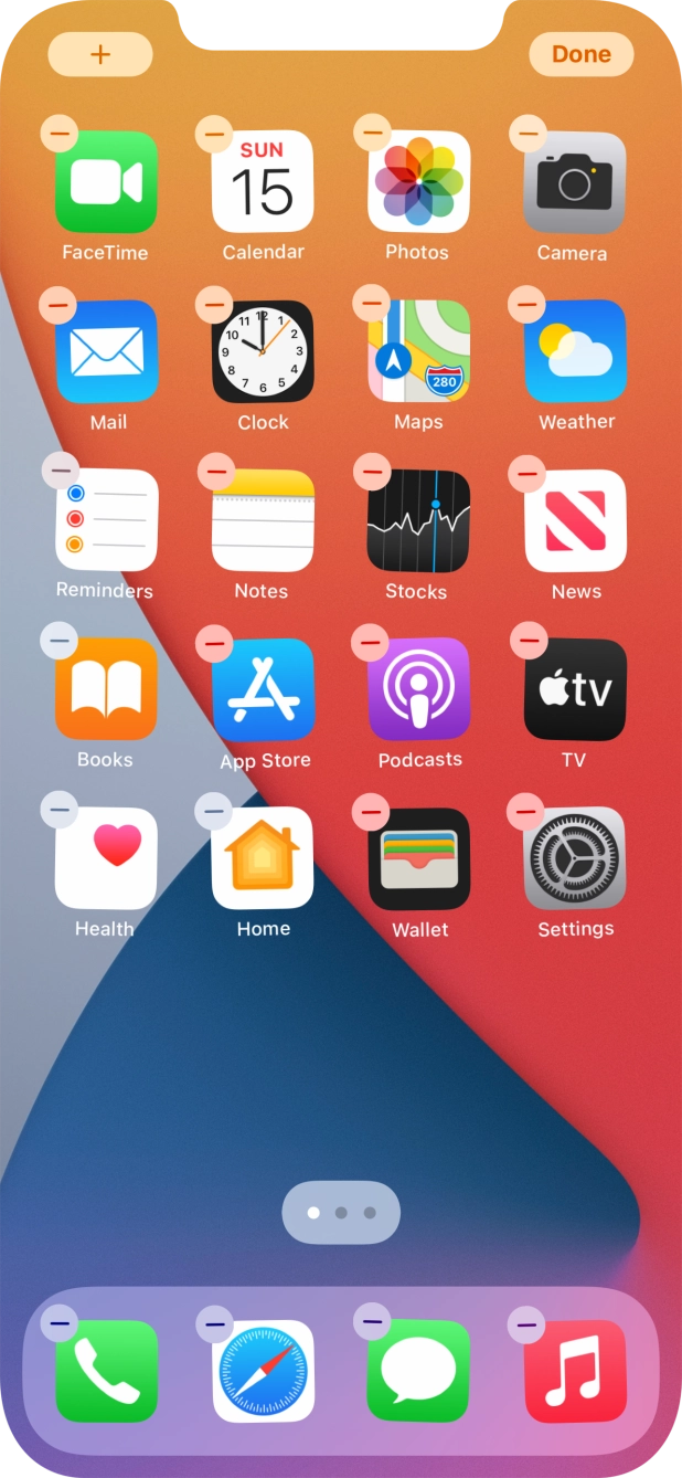Press the home screen icon. Press the home screen icon.