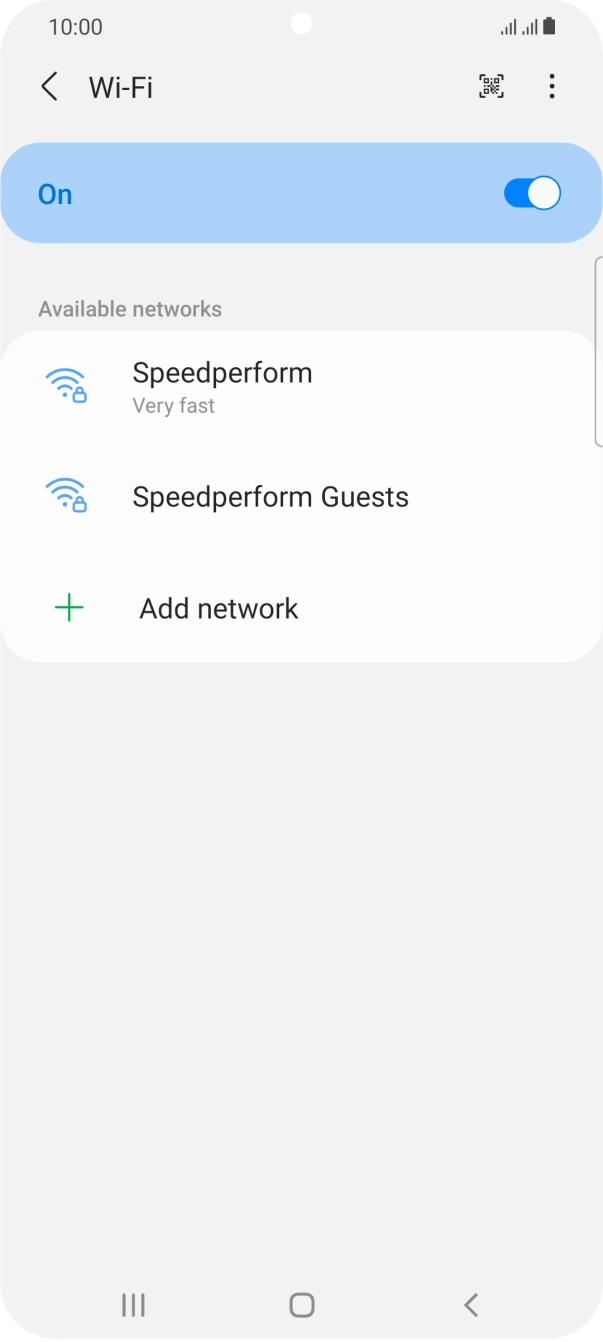 Press the required Wi-Fi network.