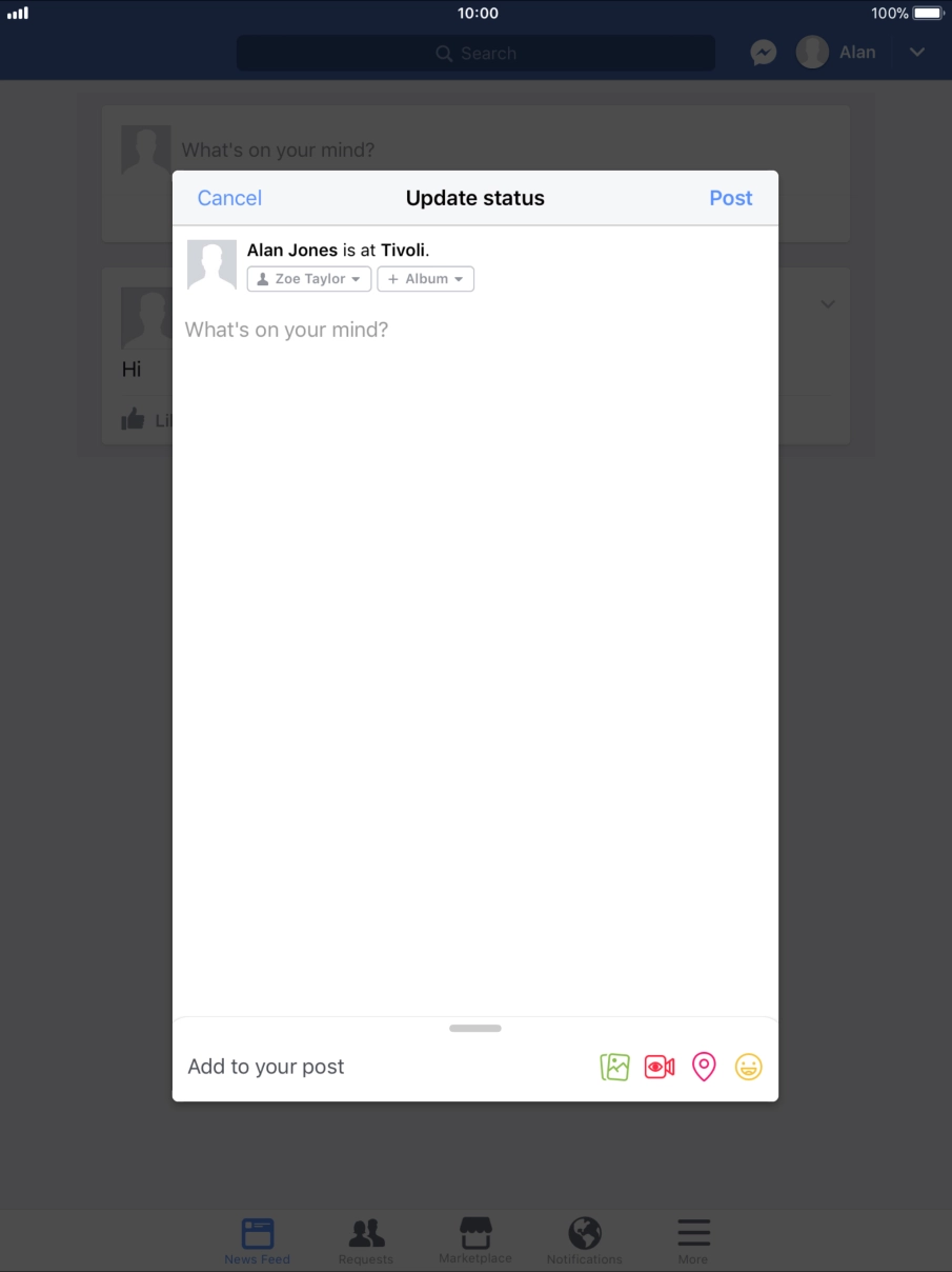 Press the text input field. Press the text input field.