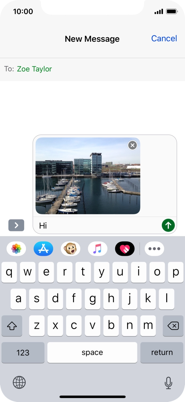 Press the send icon. Press the send icon.