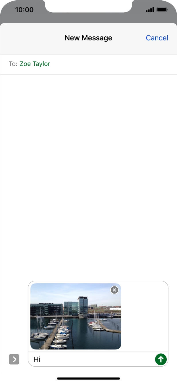 Press the send icon. Press the send icon.