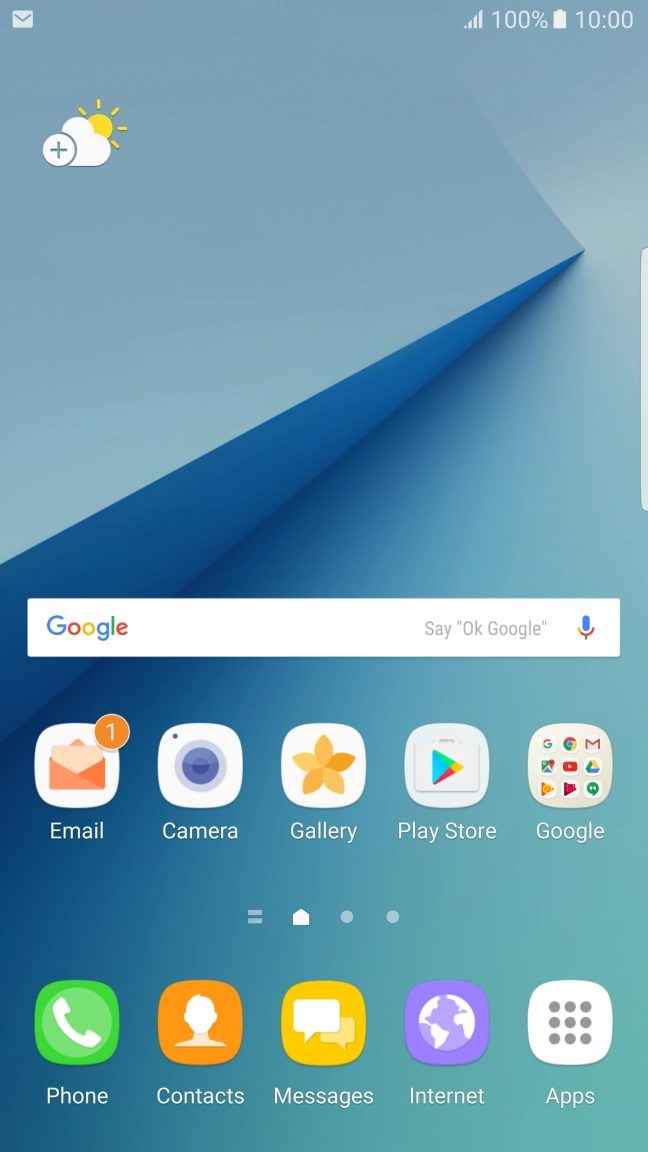 The email icon shows that you've received a new email.