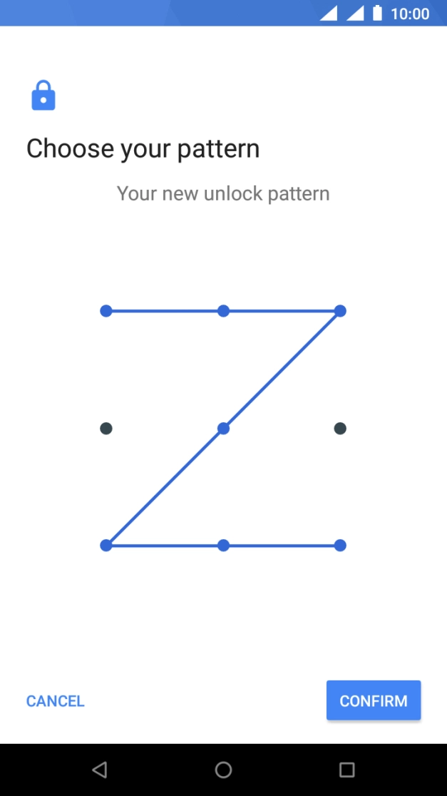 Repeat the selected phone lock code and press CONFIRM. Repeat the selected phone lock code and press CONFIRM.