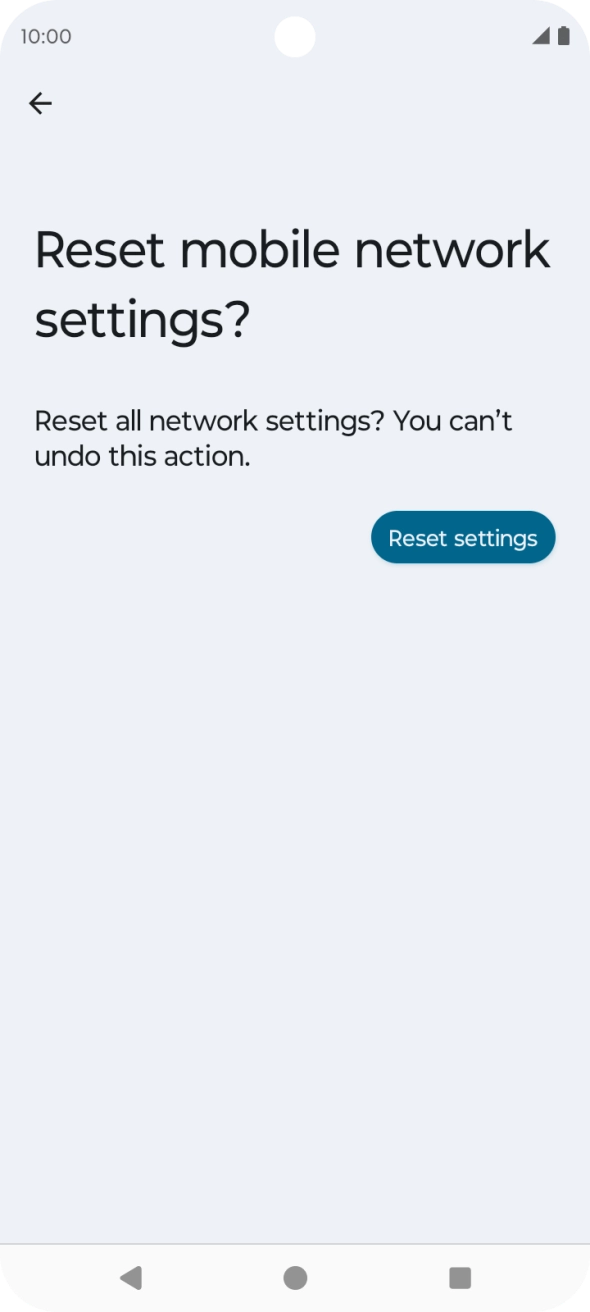 Press Reset settings. Press Reset settings.