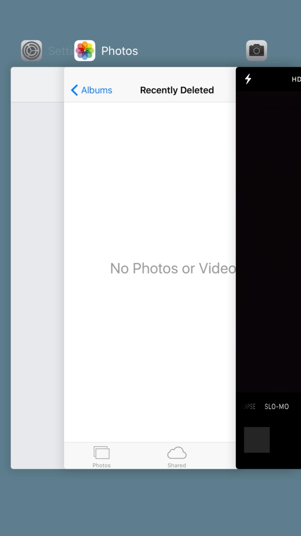 Slide the required application upwards to end it.