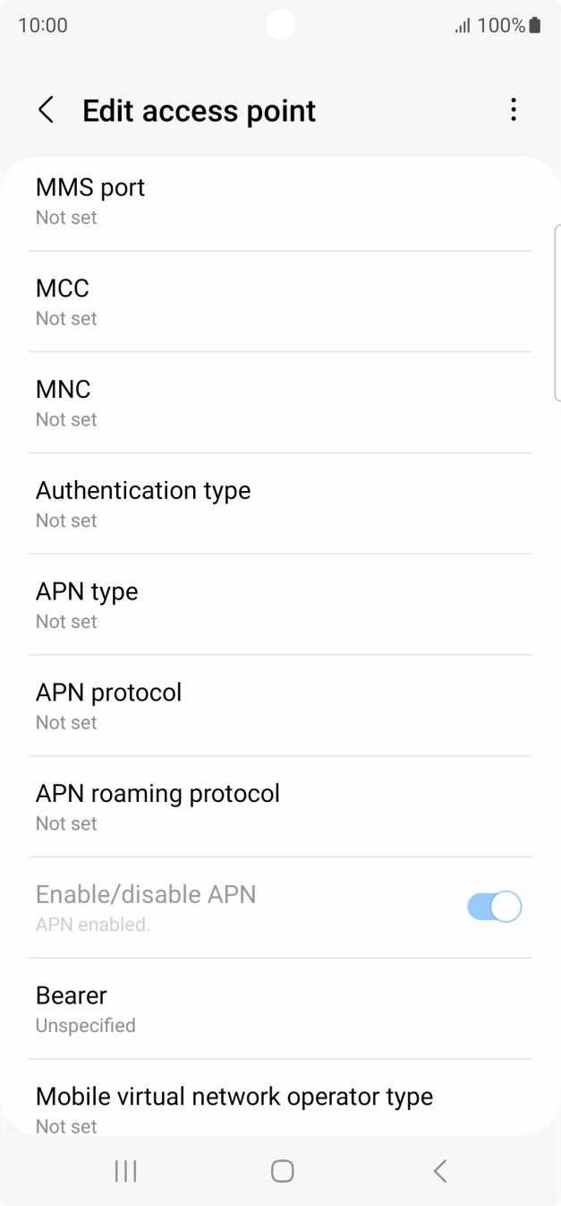 Press MMS port. Press MMS port.