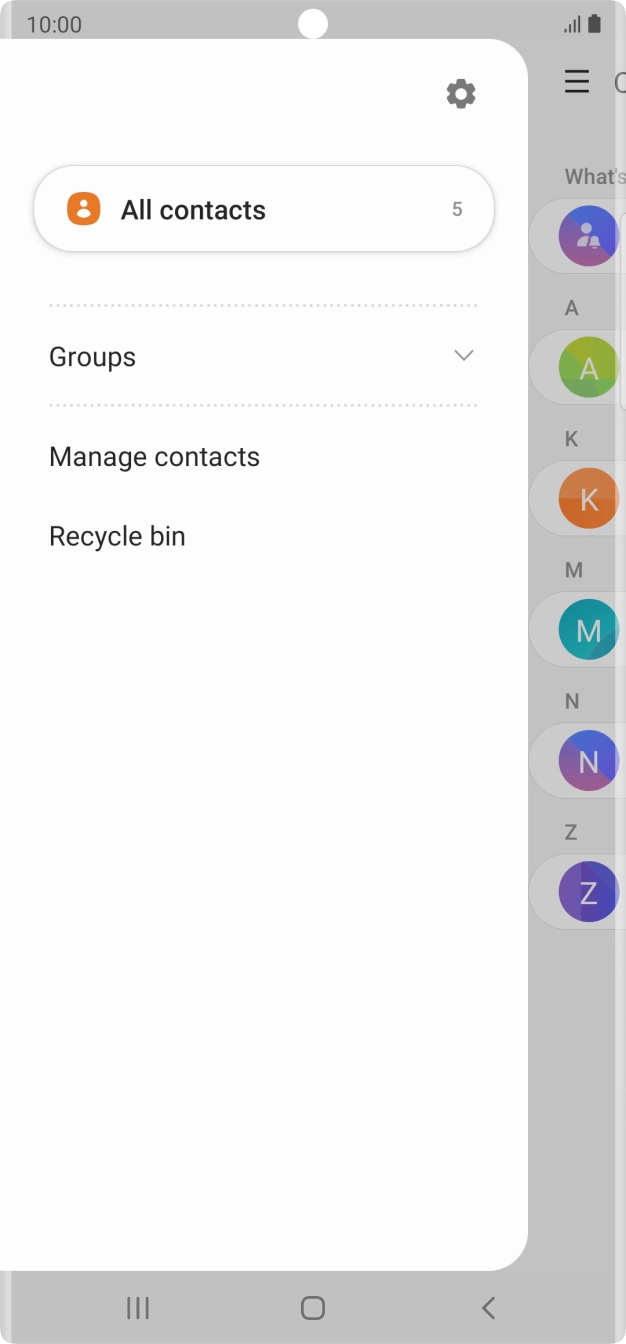 Press Manage contacts.
