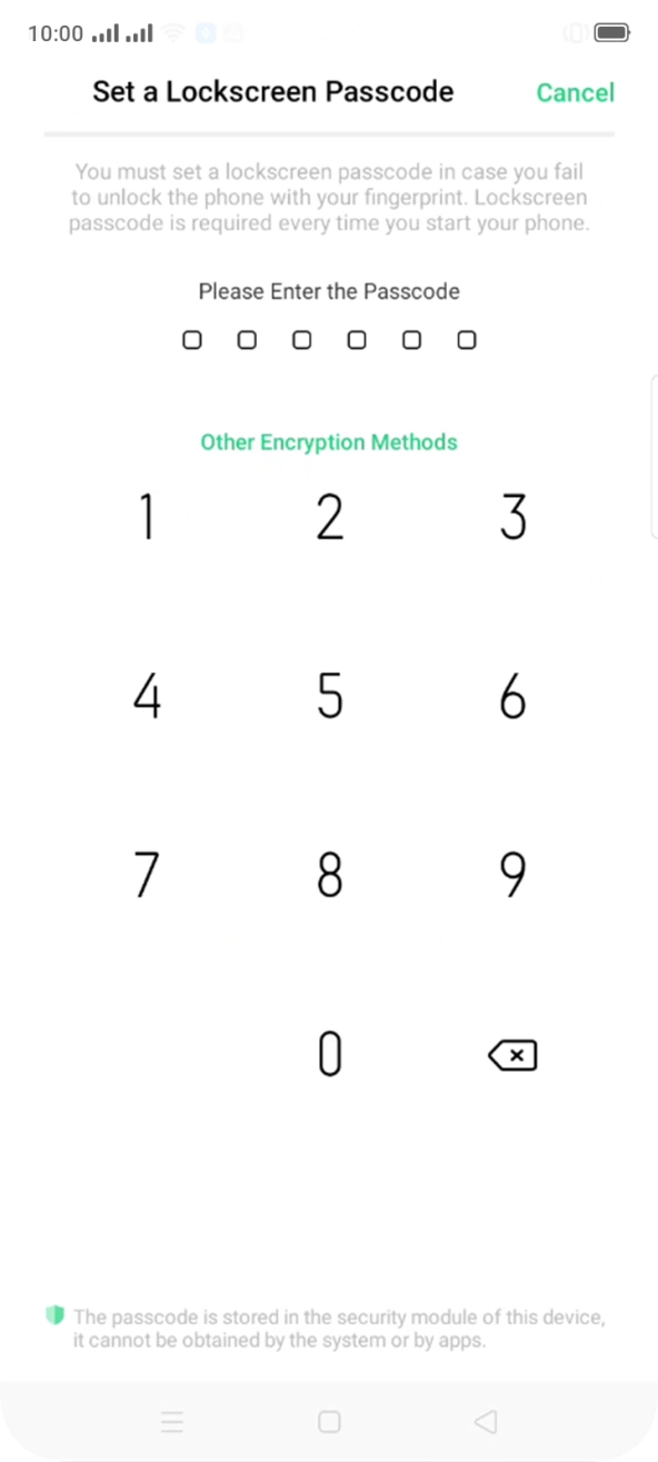 Press Other Encryption Methods.