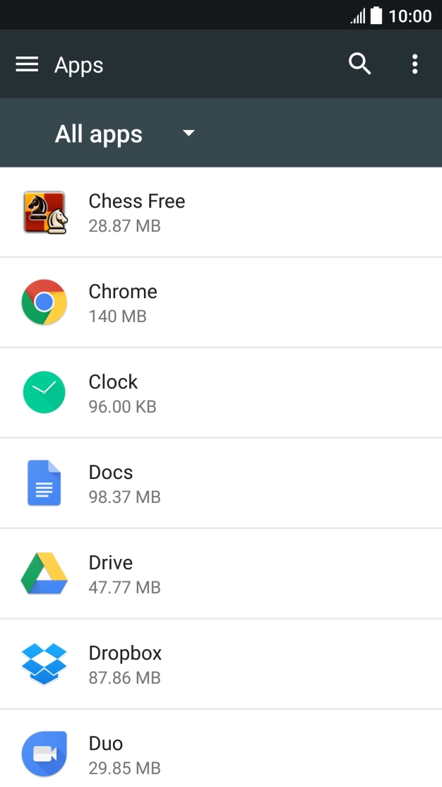 Press the required app. Press the required app.