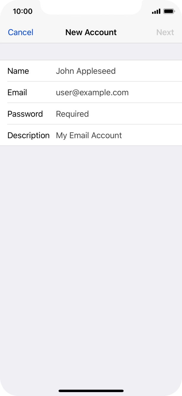 Press Name and key in the required sender name. Press Name and key in the required sender name.