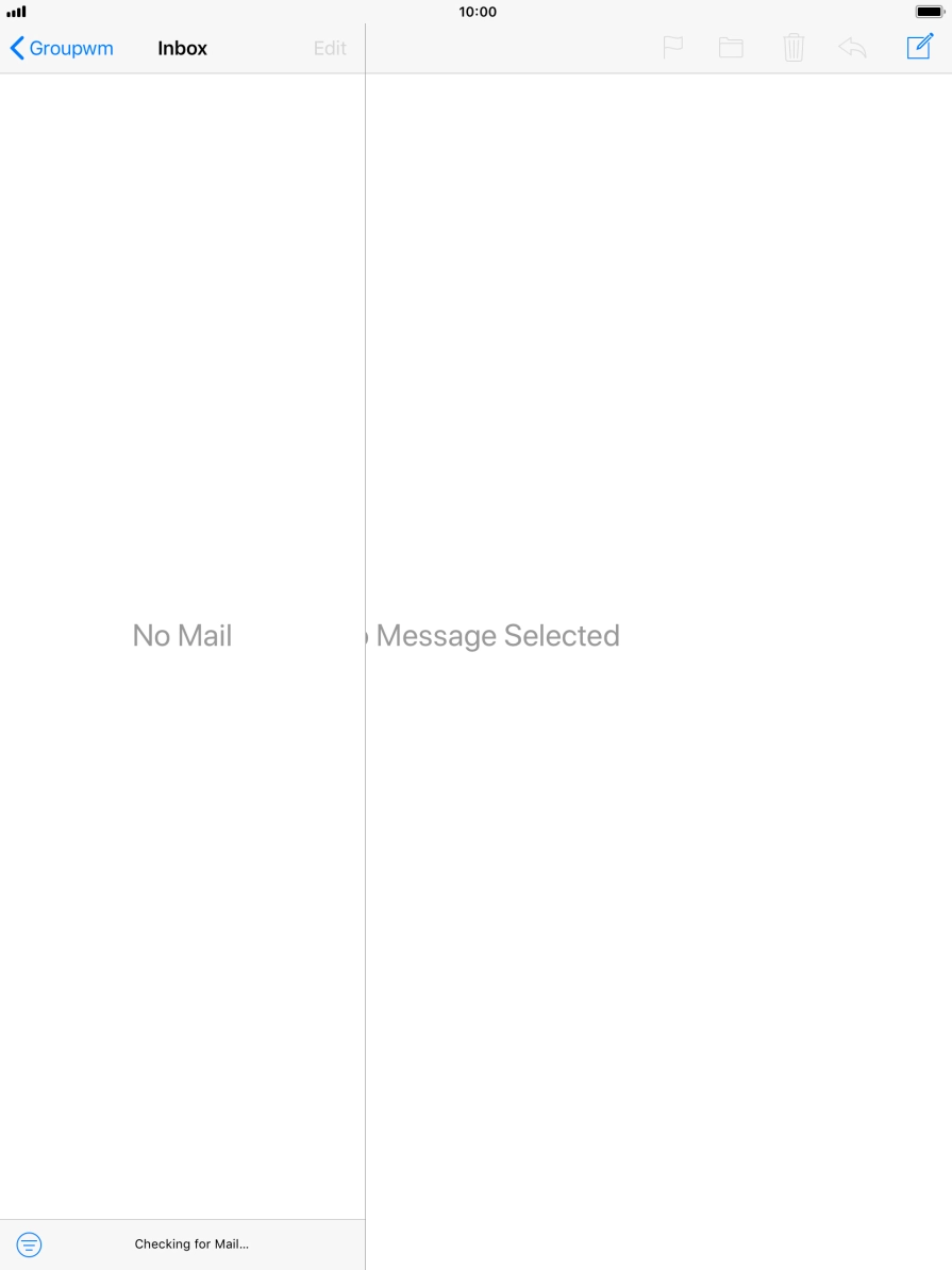 Press the new email icon. Press the new email icon.