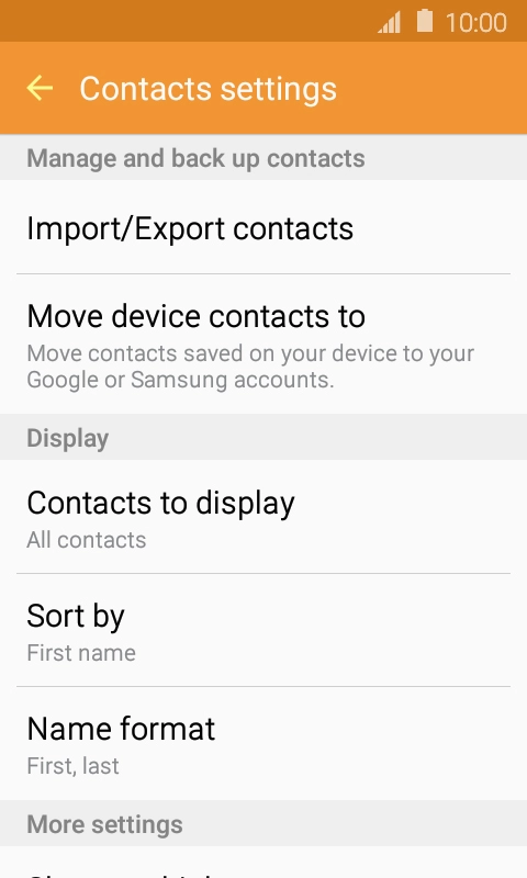 Press Import/Export contacts. Press Import/Export contacts.