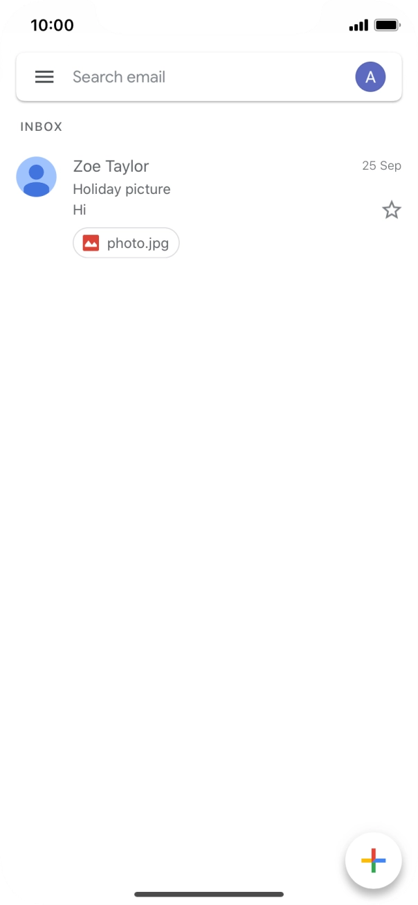 Press the new email icon. Press the new email icon.