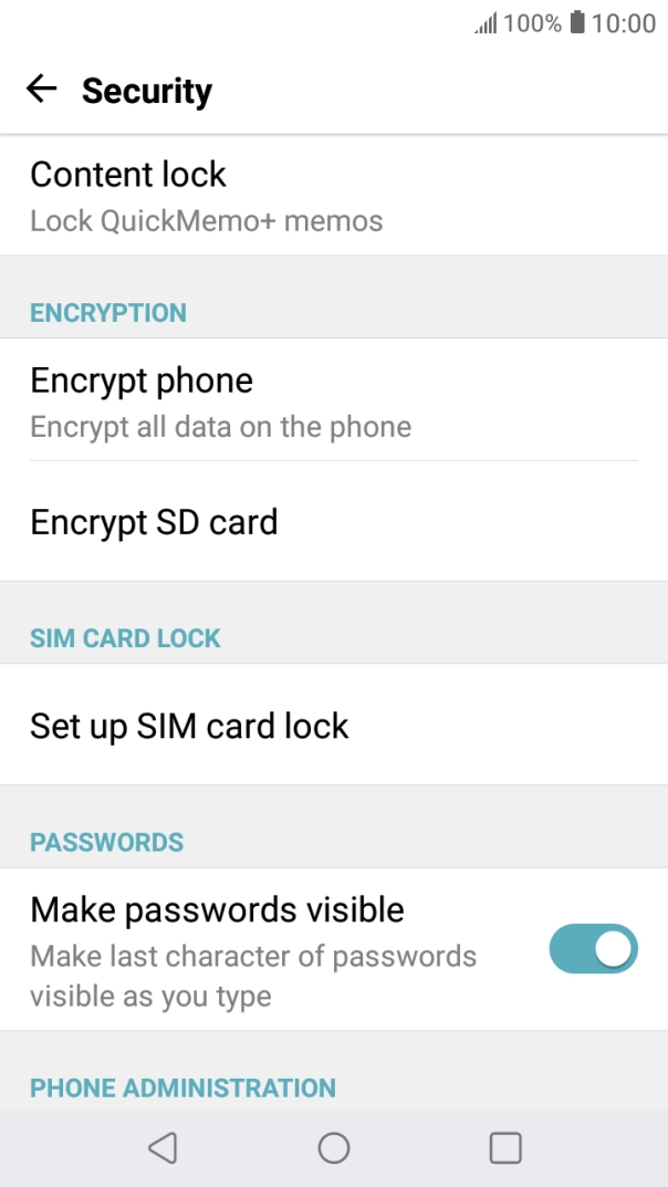 Press Set up SIM card lock. Press Set up SIM card lock.
