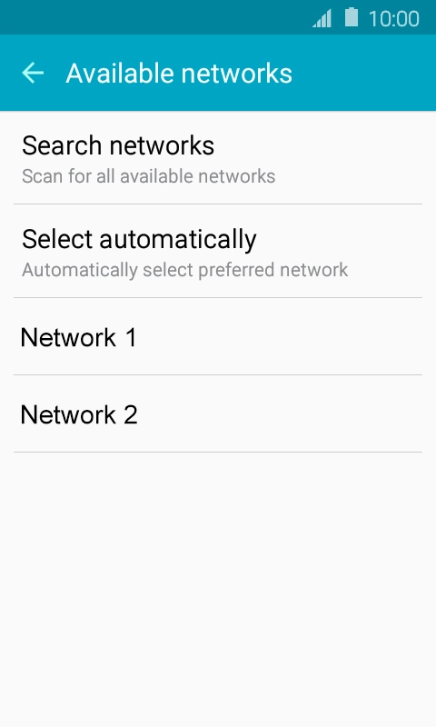 Press the required network. Press the required network.