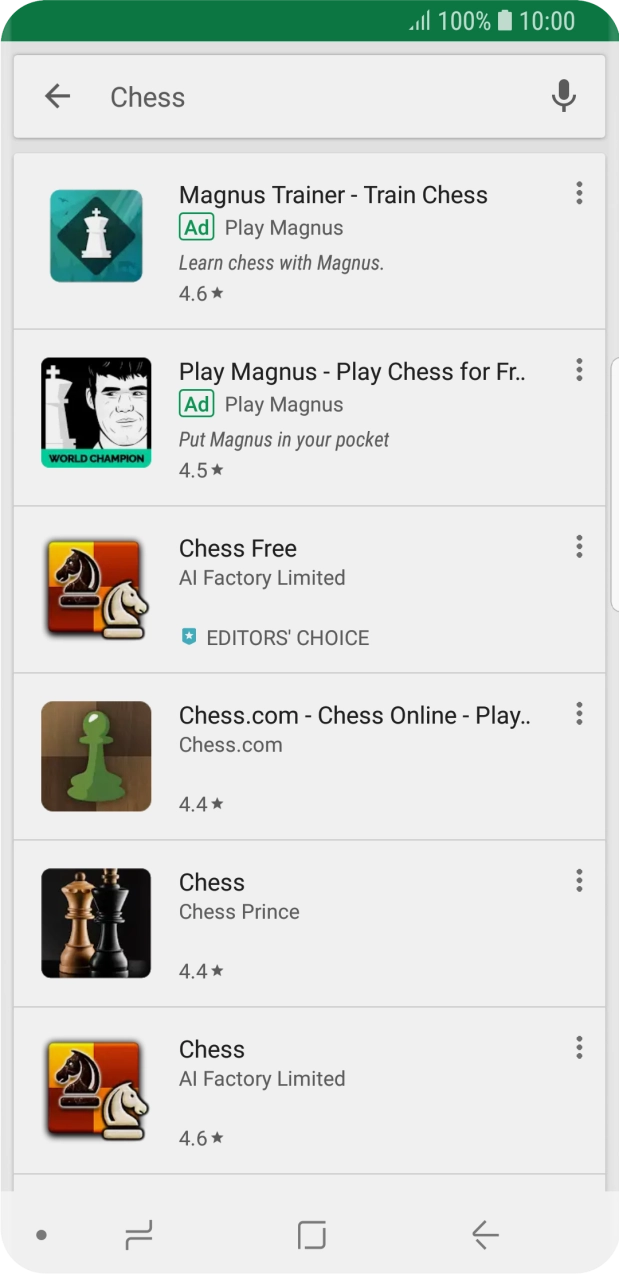 Press the required app. Press the required app.