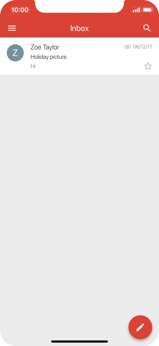 Press the new email icon. Press the new email icon.