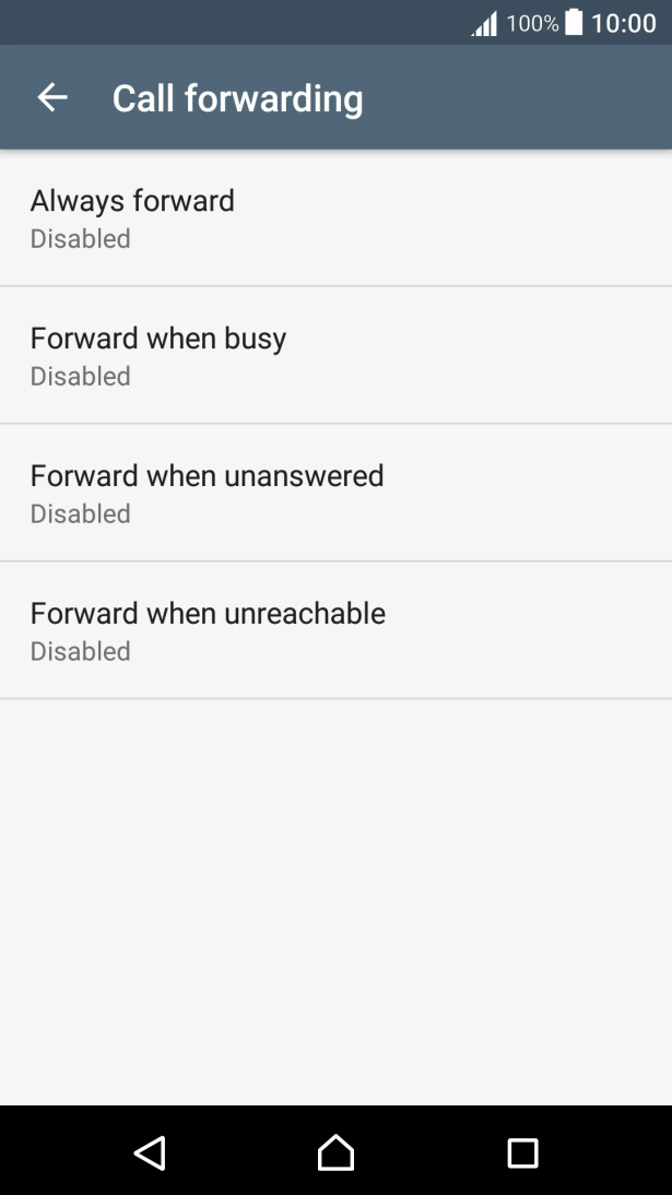 Press the required divert type.