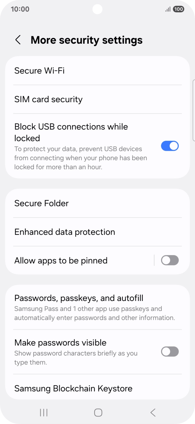 Press SIM card security. Press SIM card security.