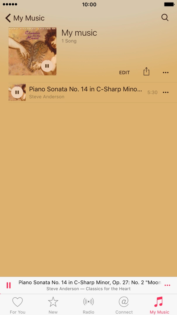 Press the dots next to the song title. Press the dots next to the song title.