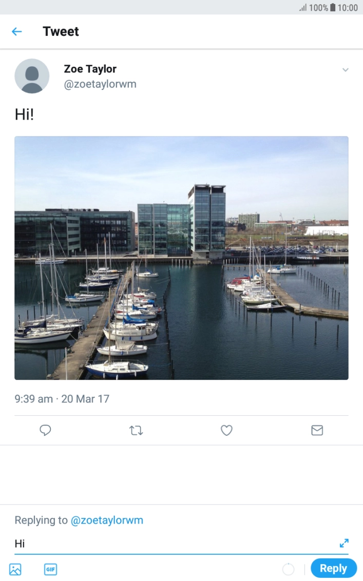 Write the required reply and press Reply. Write the required reply and press Reply.