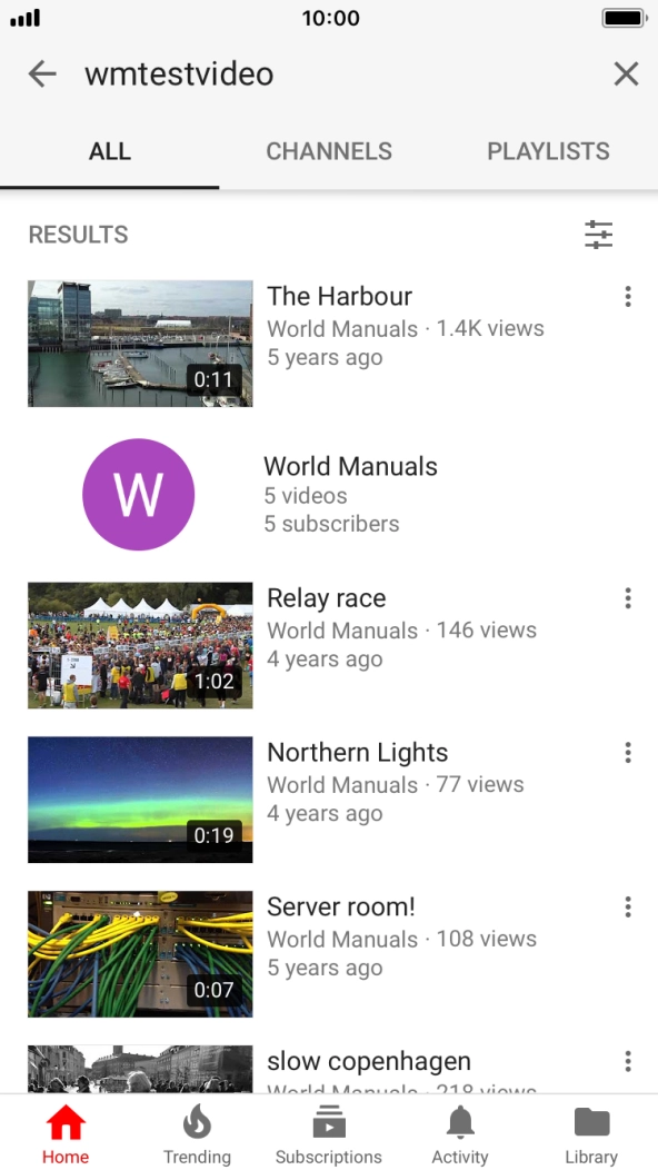 Press the required video clip. Press the required video clip.
