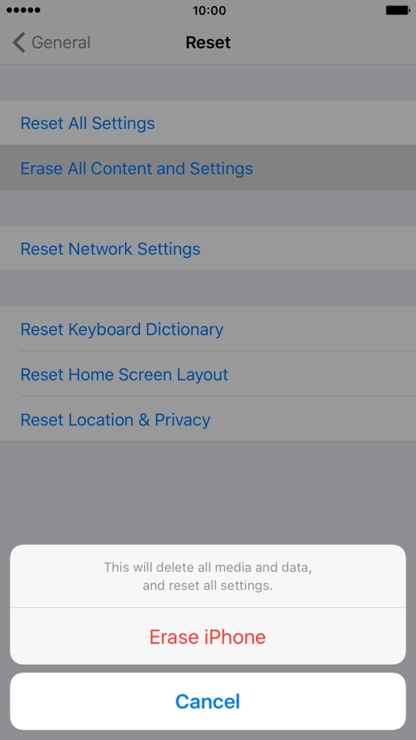Press Erase iPhone. Press Erase iPhone.