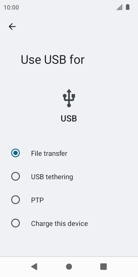 Press File transfer. Press File transfer.