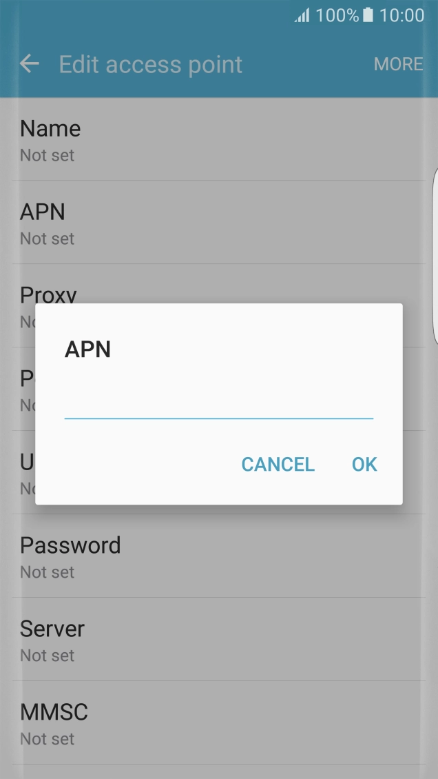 Key in telstra.wap and press OK.