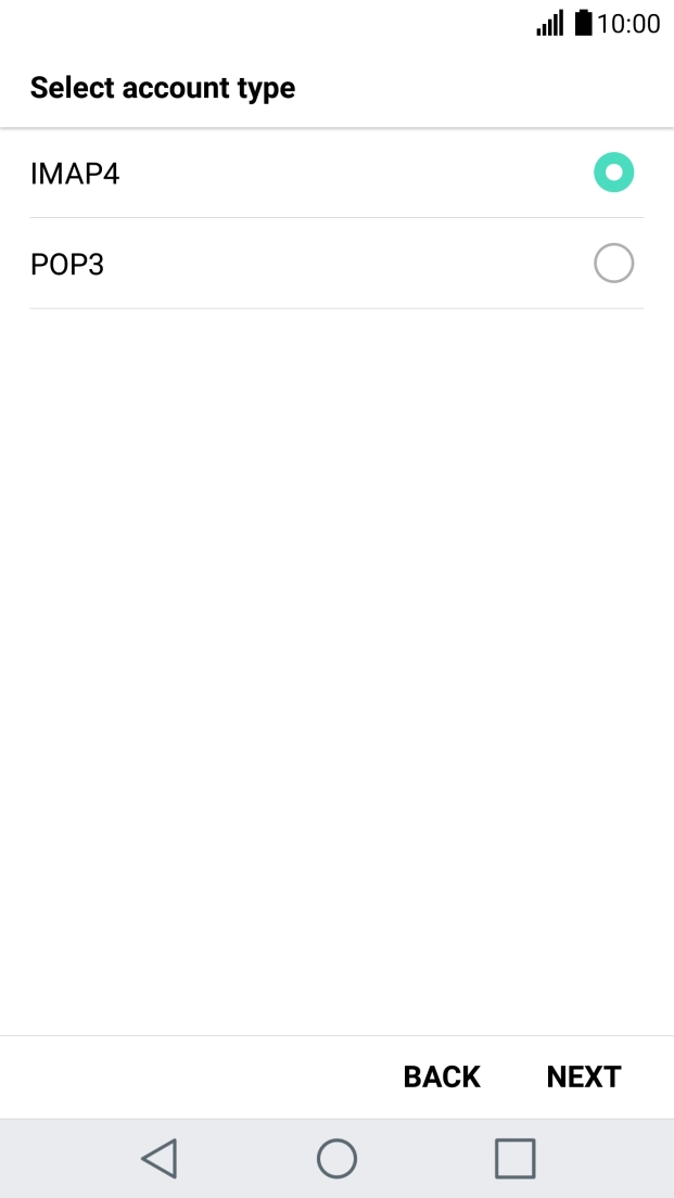 Press IMAP4. Press IMAP4.