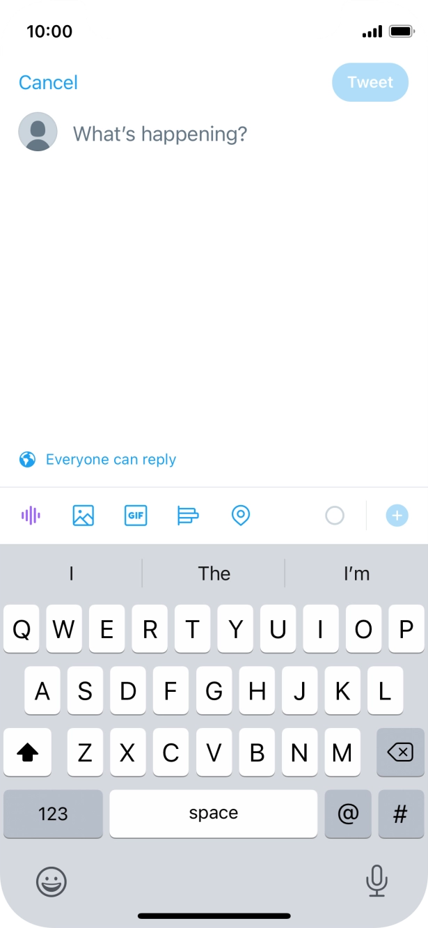 Press the text input field. Press the text input field.