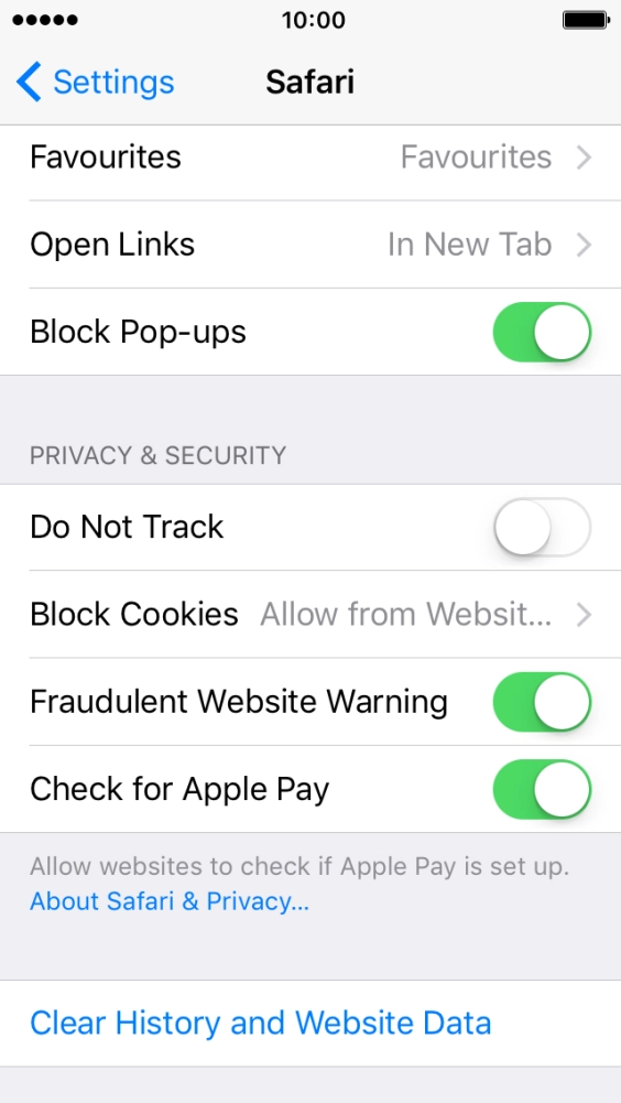 Press Clear History and Website Data. Press Clear History and Website Data.