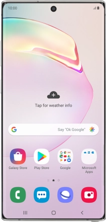 Image 1: Front view of the Samsung Galaxy Note10+ 5G