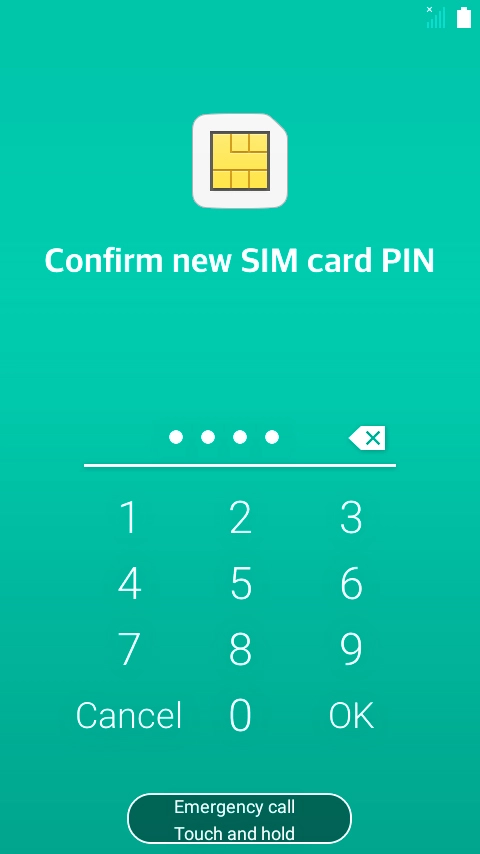 Key in a new four-digit PIN and press OK.