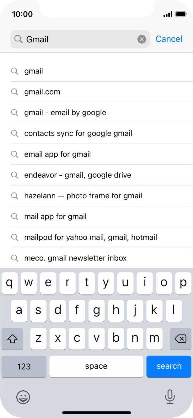 Key in Gmail and press search.
