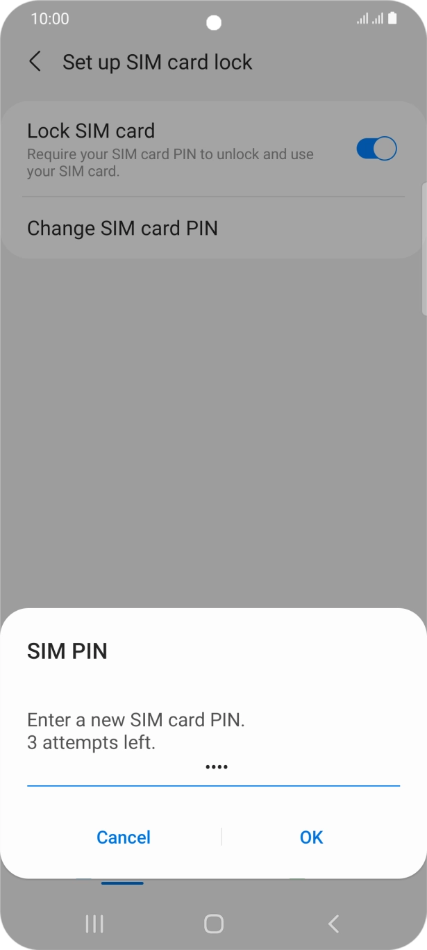 Key in a new four-digit PIN and press OK. Key in a new four-digit PIN and press OK.