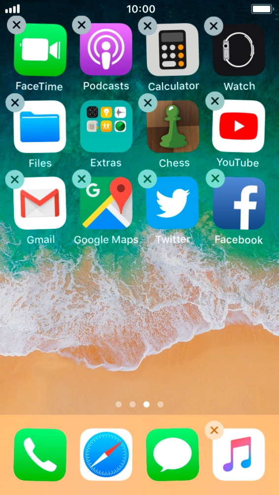 Press the delete icon.