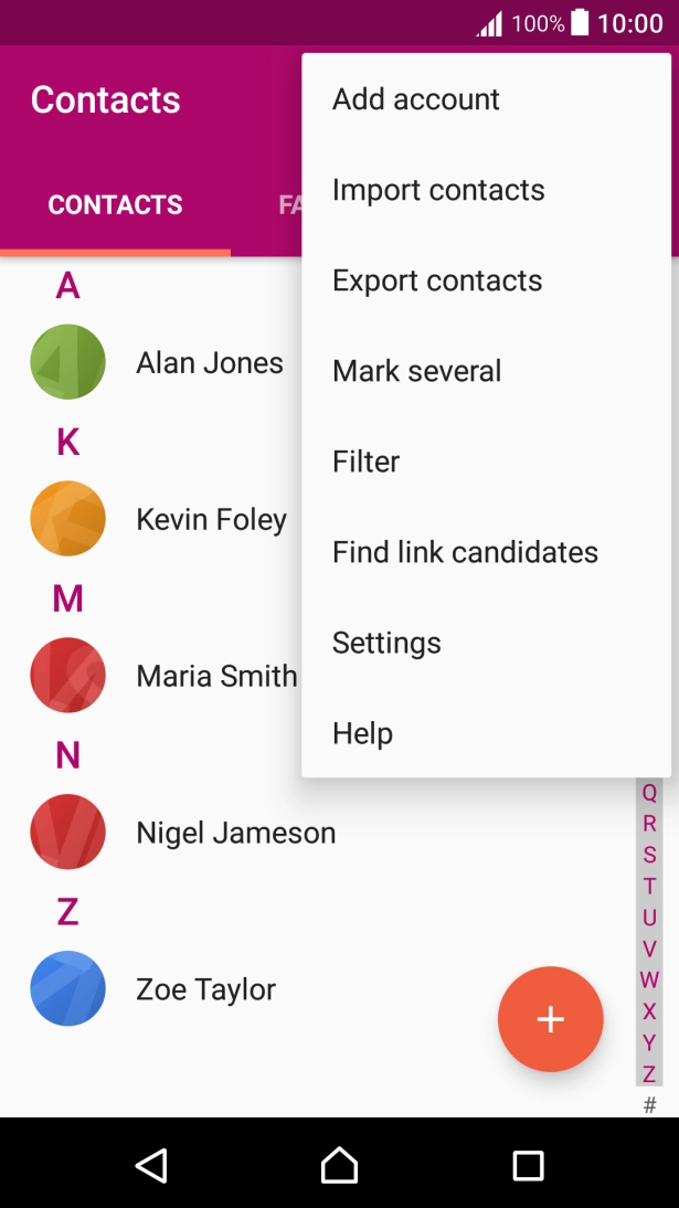 Press Import contacts. Press Import contacts.