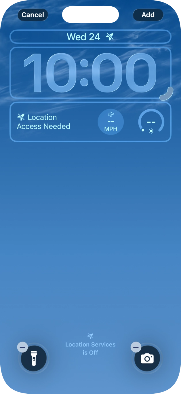 To customise the way the lock screen date is displayed, press the date widget and follow the instructions on the screen to select the required widget display mode.