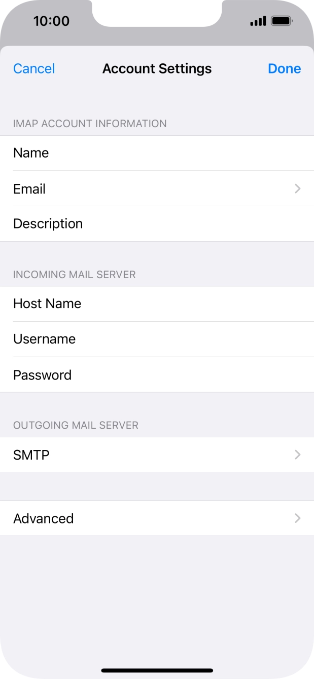 Press SMTP. Press SMTP.