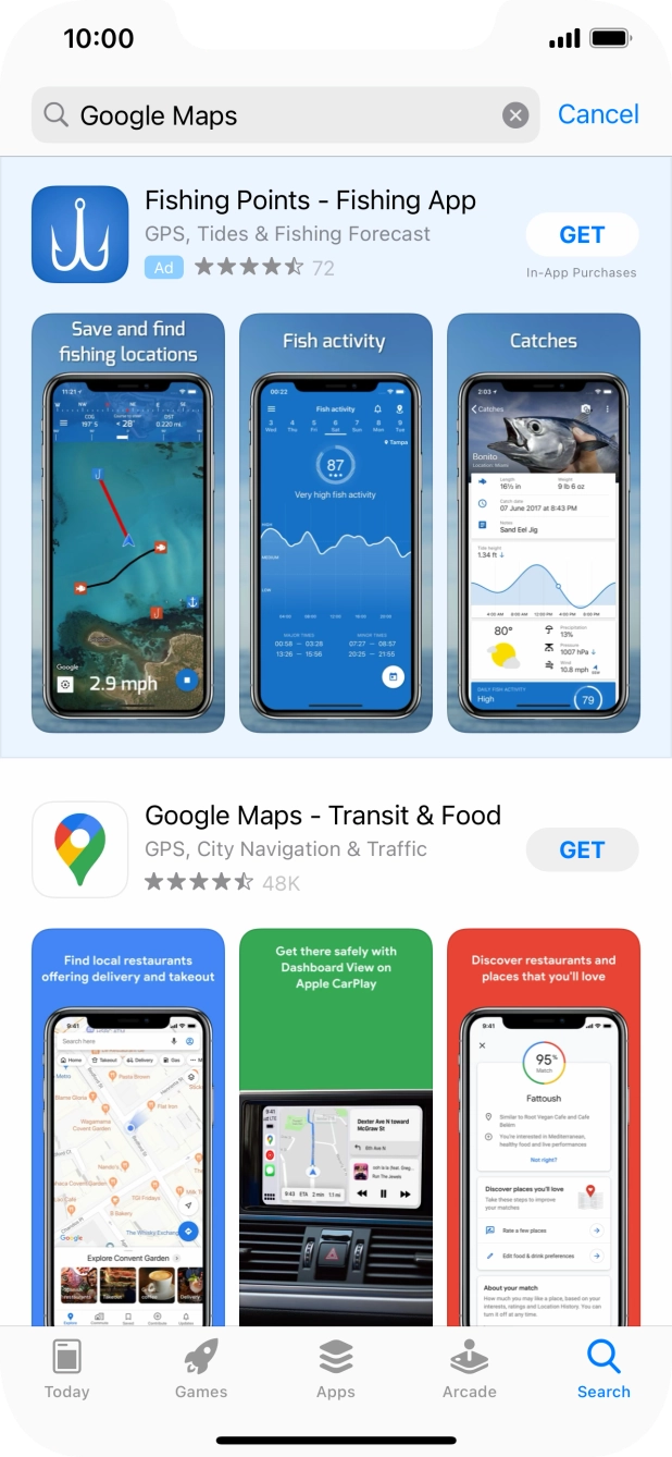 Press Google Maps. Press Google Maps.