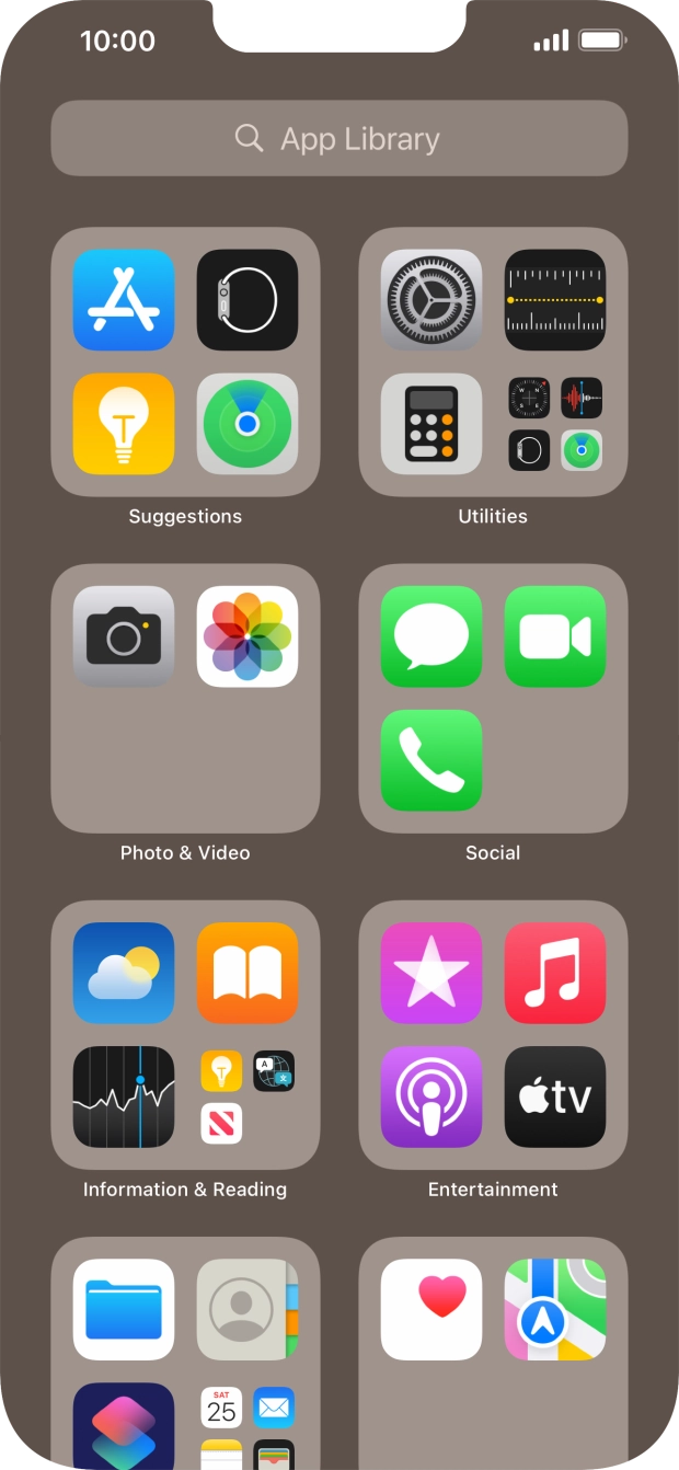 Press the required app. Press the required app.