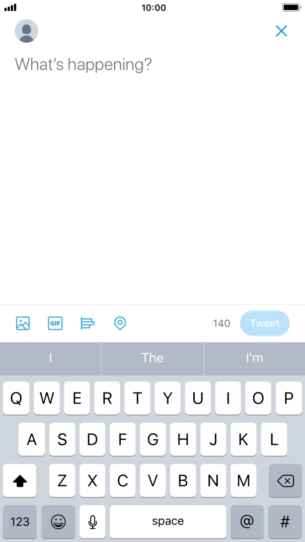 Press the text input field. Press the text input field.