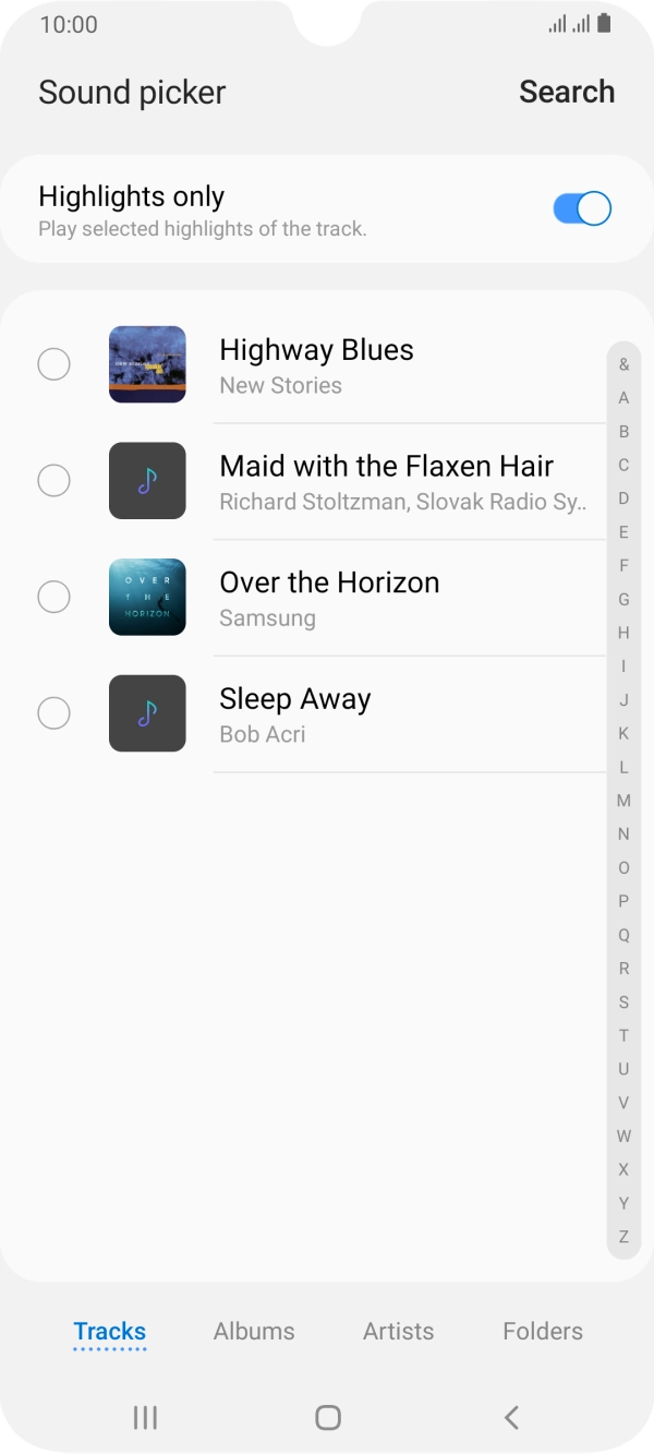 Press the different ring tones to hear them.