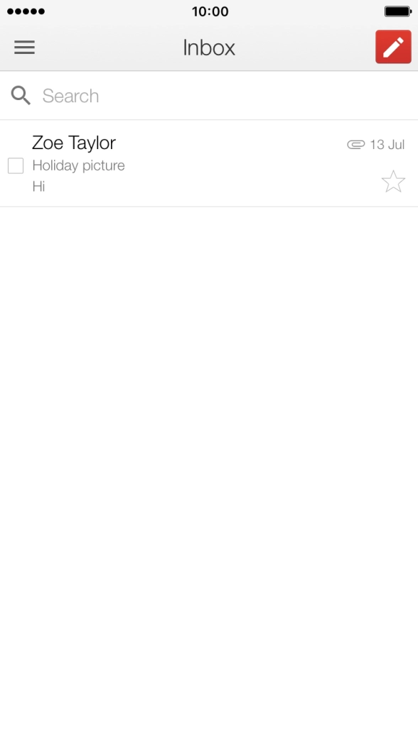 Press the new email icon. Press the new email icon.
