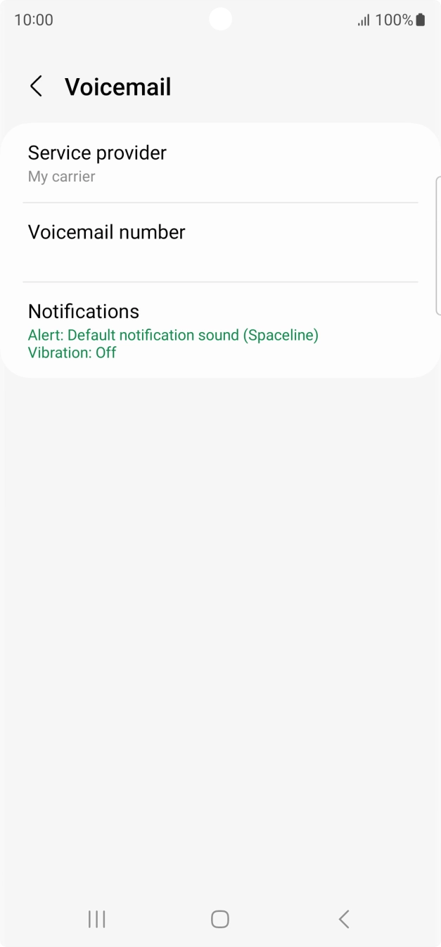 Press Voicemail number.