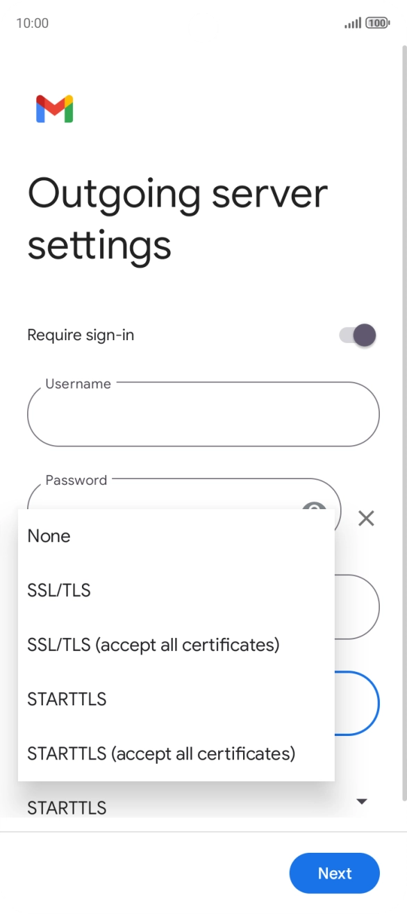 Press SSL/TLS. Press SSL/TLS.