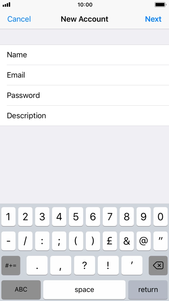 Press Description and key in the required name. Press Description and key in the required name.