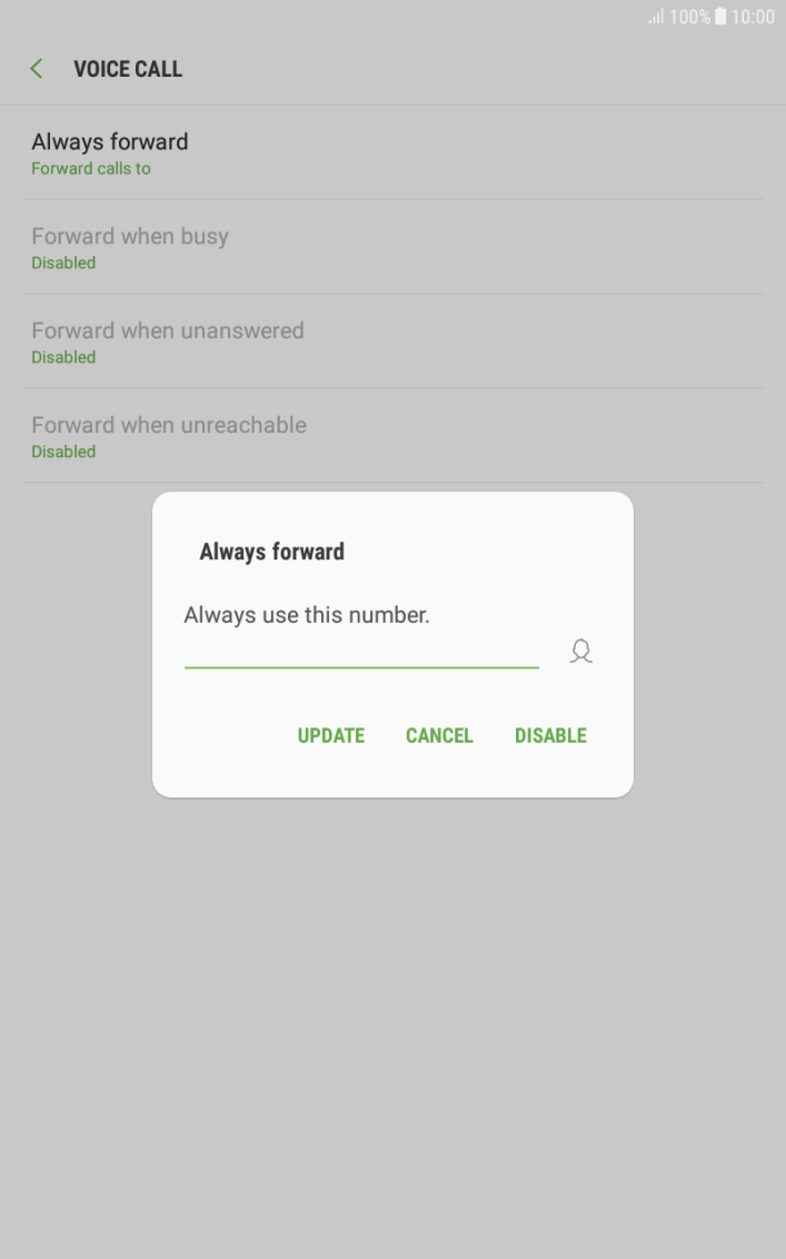 Press DISABLE.