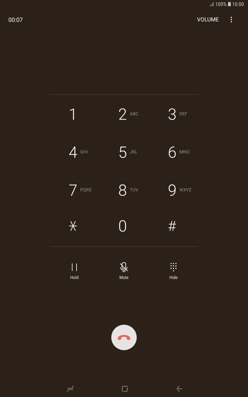 Press the end call icon. Press the end call icon.